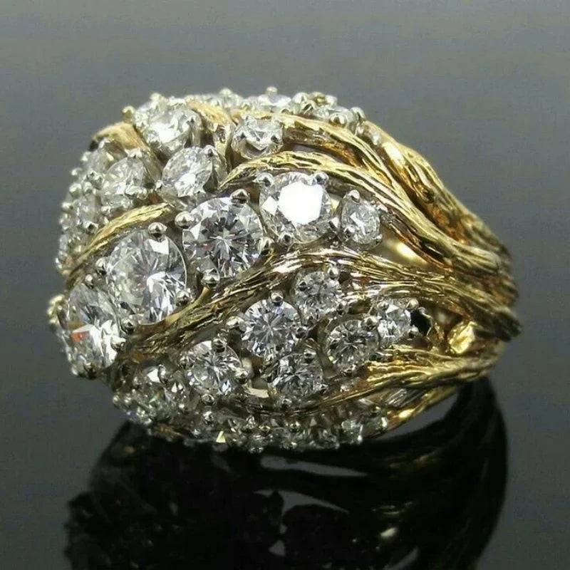 Geometric Fashion Inlay Shiny Zircon Rings For Women Birthday Gift Accessories Custom Jewelry