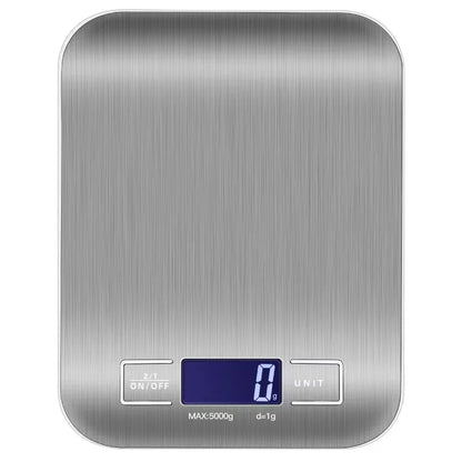 5kg/1g Multifunction Electric Digital Kitchen Food Scale LCD Display, High Precise Waterproff Measuring Scale Stainless Steel