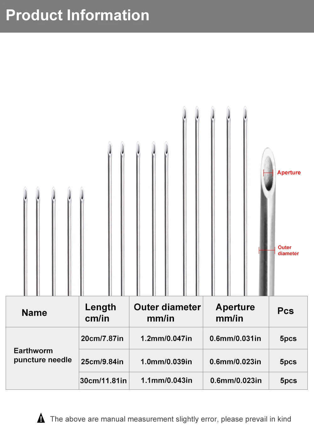 Earthworm Hooking Needle Stainless Steel Earthworm Gas Needle Portable Hollow Fishing Worm Penetrating Driller Fish Tool
