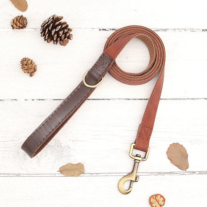 Personalized Dog Collar Leash PU Leather Dog Collars With Walking Lead Rope Free Custom Pet ID Necklace for Small Large Dogs Pug
