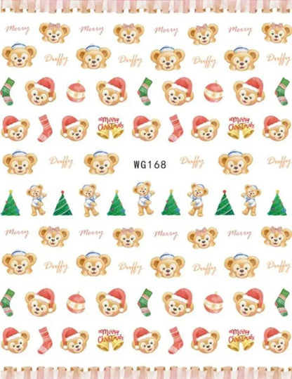 1PCS Cartoon Rainbow Horse Nail Sticker Girl Stickers For Nails Anime Mickey Nail Art Supplies Disney Princess Nail Decoration