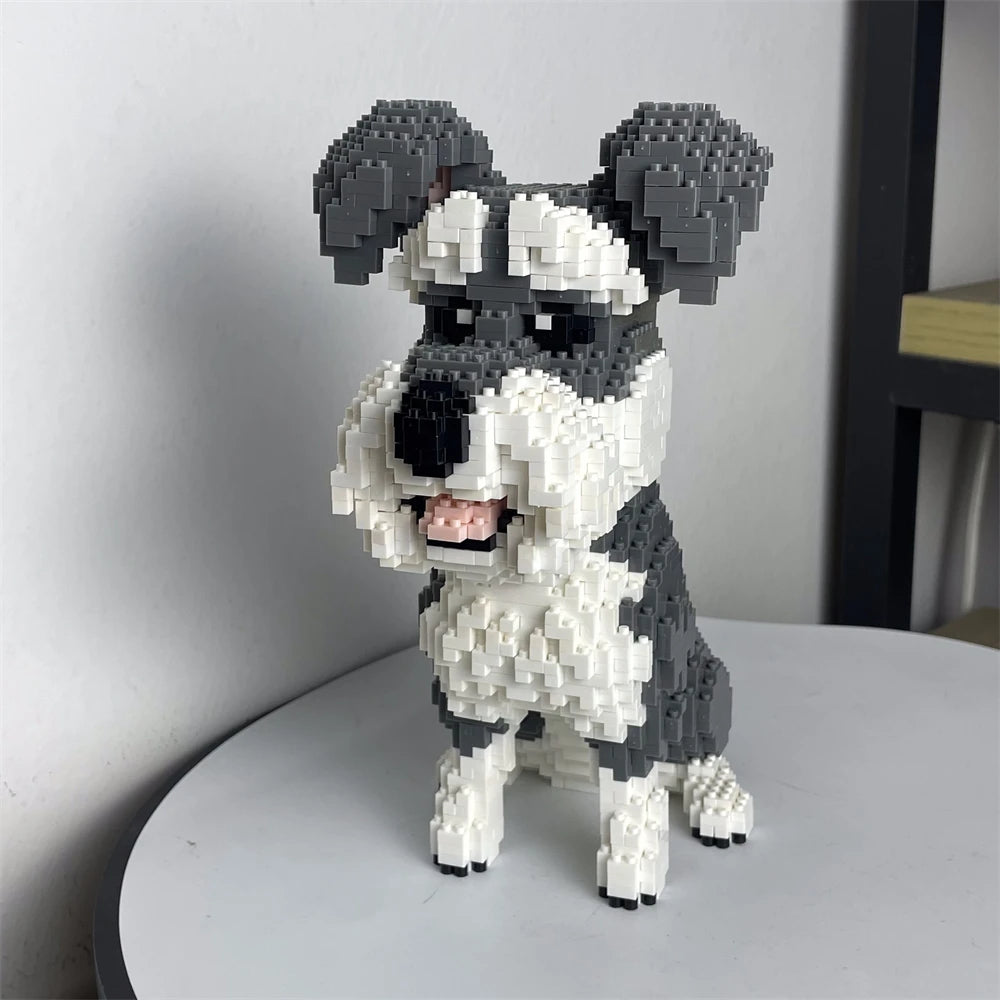 Knew Built Schnauzer Dog Model Micro Mini Building Blocks Toy Perfect Toy for Pet Enthusiasts Lovely Display Piece Dachshund Pet