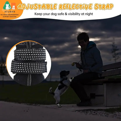 ATUBAN Dog Shoes for Large Size Dogs, Waterproof Medium Large Dog Boots, for Hot Pavement Winter Snow Hiking Breathable Elastic