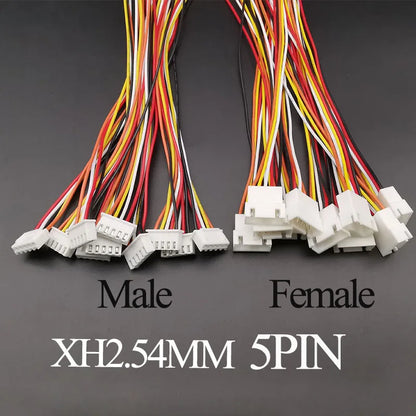 10PCS  Micro JST XH 2.54 2P 3P 4P 5P 6PIN Male Female Plug Connector 2.54mm Pitch With Wire Cable Battery Charging Cable