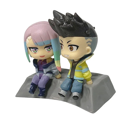 2pcs/set Cyberpunk Edgerunners David Martinez Lucyna Kushinada Lucy Lovers Anime Action Figure Toys Cute Doll Collection Model