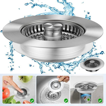 Kitchen Sink Drain Strainer,Stainless Steel Pop Up Sink Stopper,Anti-Clogging Sink Strainer Plug,Kitchen Sink Accessories