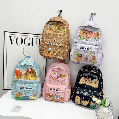 A Lovely Capybara Print Large Capacity Men's And Women's Leisure Backpack, Children's Holiday Birthday Season Gift