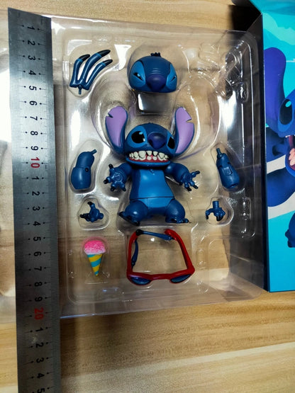 2025 New Kaiyodo Stitch Action Figure Revoltech Stitch Figurine Joint Mobile Model Toys Ko Version Collection Children Gifts