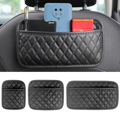 Car Adhesive Organizer PU Leather Storage Bag for Cards Phone Key