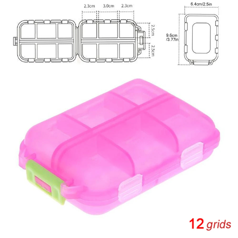 Tcare Portable Pill Case Folding Medicine Drugs Pills Capsule Tablet Container Boxs Plastic Empty Drug Organizer Pillbox Cases