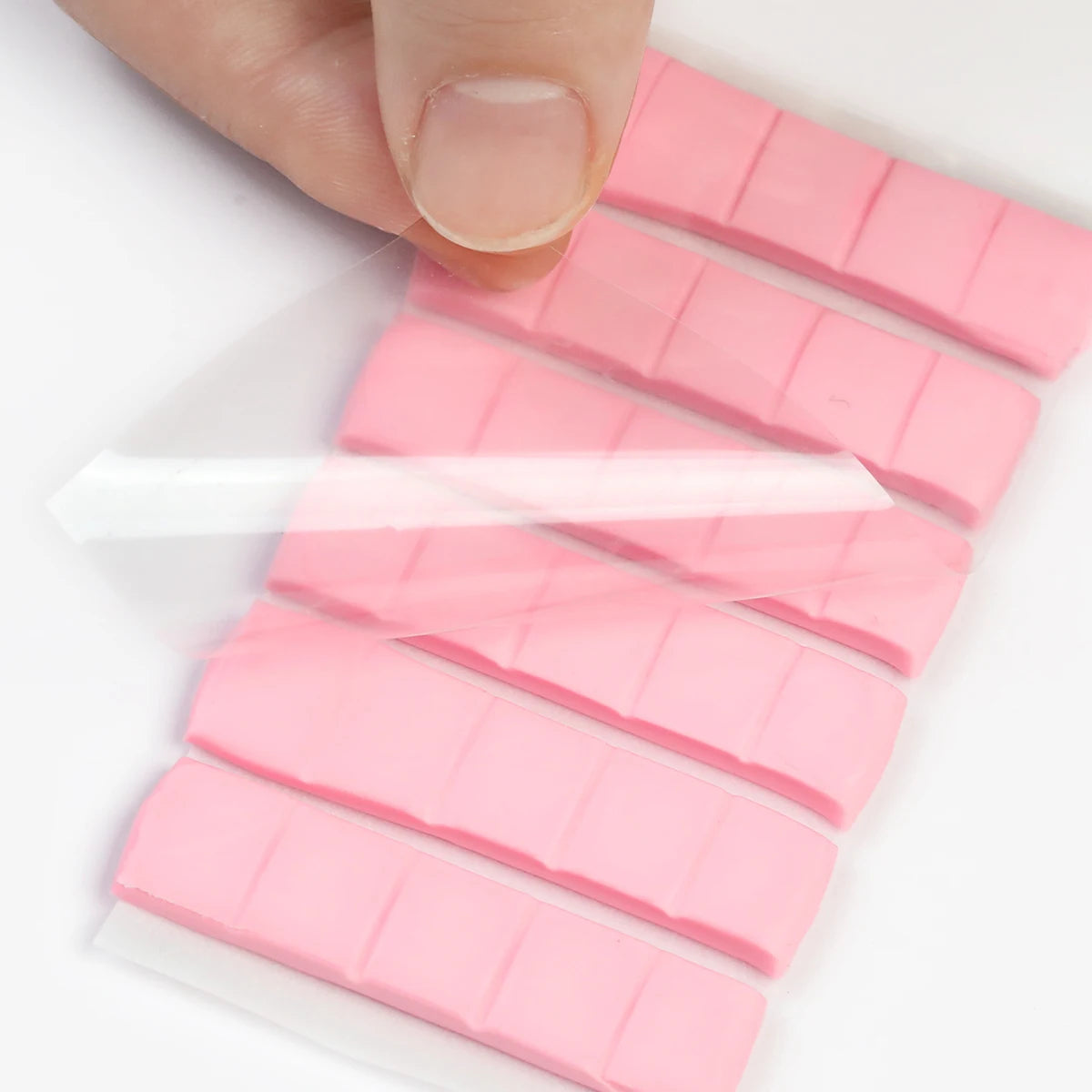 New 30Pcs PInk Green Nail Adhesive Glue Clay Reusable Tacky Gel,Use With Nail Art Practice Stand Manicure Tools Supplies