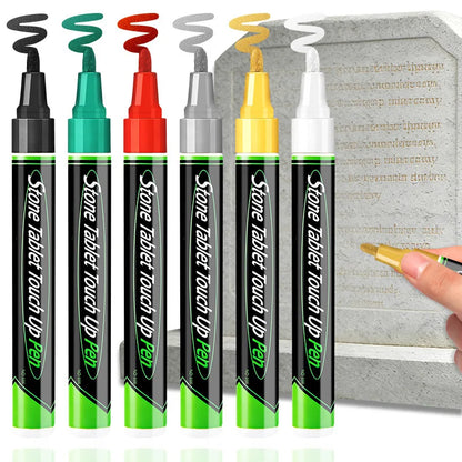 Golden Tombstone Marker Inscription Restoration Pen,  Weatherproof Tracing Pen Quick-Dry Touch Up Paint Pen for Granite Stone