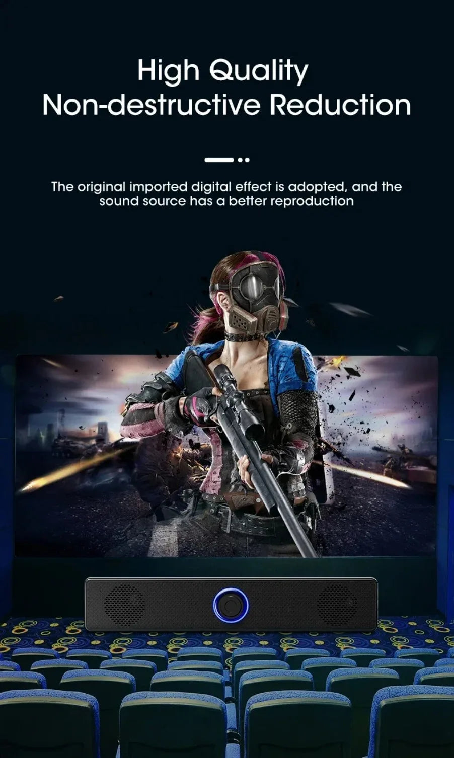 Wireless Bluetooth and PC Soundbar Wired Speaker USB Powered Soundbar for TV Pc Laptop Gaming Home Theater Surround Audio System