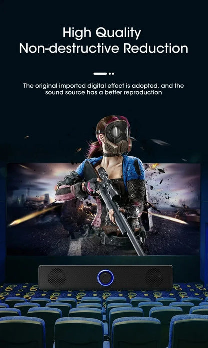 Wireless Bluetooth and PC Soundbar Wired Speaker USB Powered Soundbar for TV Pc Laptop Gaming Home Theater Surround Audio System