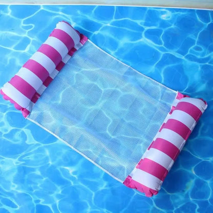 1pc Inflatable Foldable Floating Row Swimming Pool Party Water Hammock Air Mattresses Pvc Stripe Water Floating Inflatable Mat