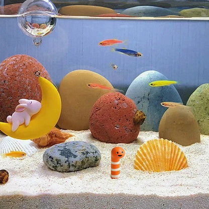 2 Pcs/set Aquarium Decor Accessories Cute Animal Bookshelf Decoration Home Decoration Landscaping Ornament Fish Tank Decoration