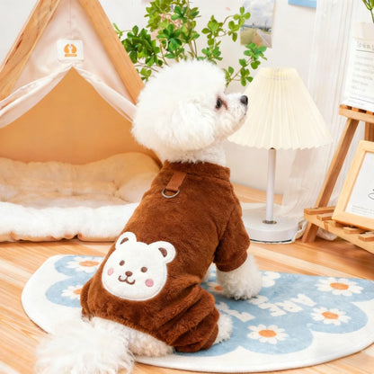 Autumn Winter Pet Dog Soft Fleece Clothes Warm Jumpsuit Coat for Small Medium Large Dog Cat Puppy Jacket Sweater with Leash Ring