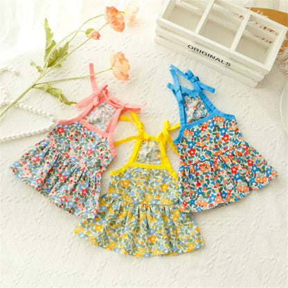 Summer Cotton Sphynx Cat Suspender Skirt Love Flower Pet Princess Dresses for Cats Gotas Katten Kedi Dog Dress mascotas Clothes
