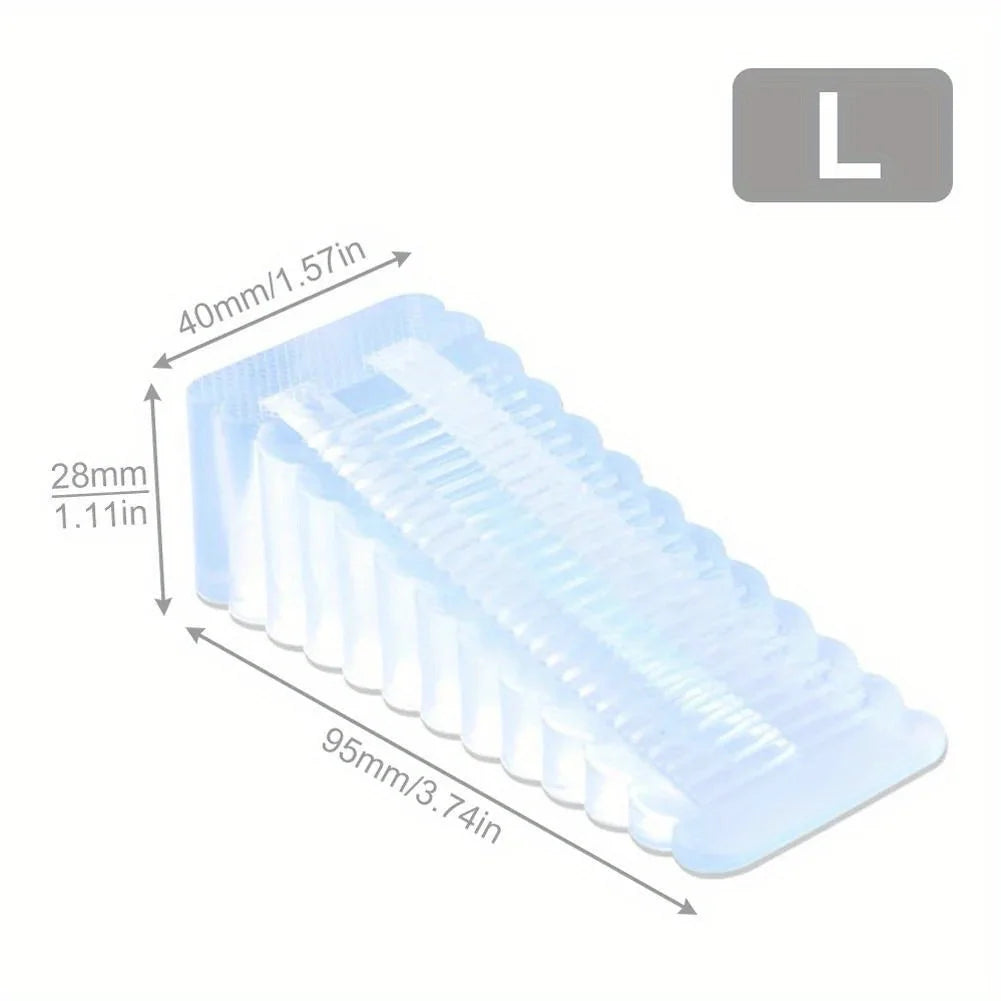 2pcs Transparent Rubber Door Suction Non-Slip Wedge-Shaped Hardware Anti-Collision Door Stopper/Door Top