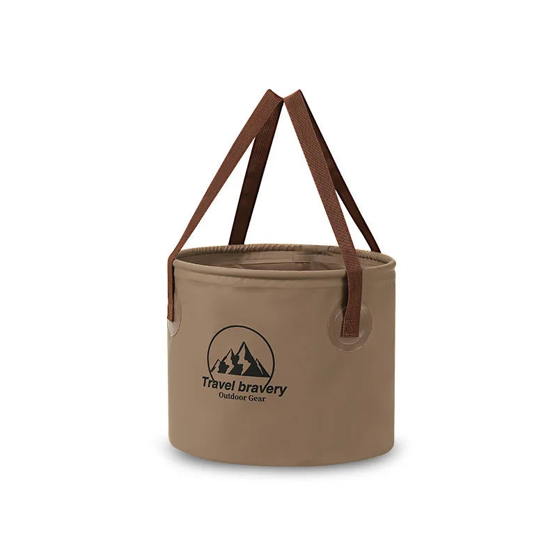 Outdoor Portable Folding Bucket, Picnic, Fishing Bucket, Camping, Water-filled Vegetables And Fruits (ForestGreen, 10L,5L)