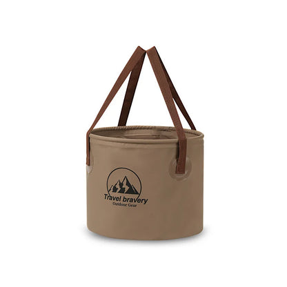 Outdoor Portable Folding Bucket, Picnic, Fishing Bucket, Camping, Water-filled Vegetables And Fruits (ForestGreen, 10L,5L)