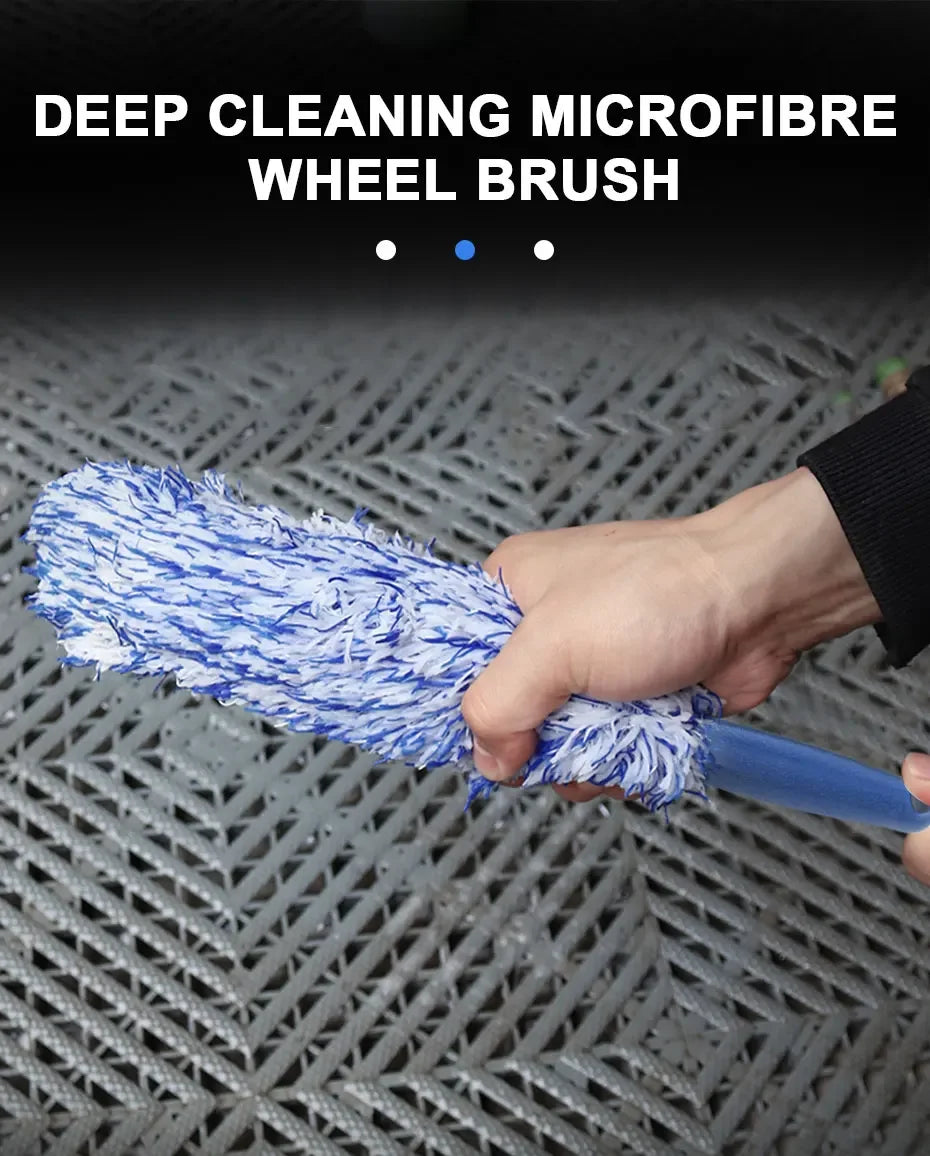 Car Wheel Tire Rim Cleaning Brush Portable Plush Car Wheel Hub Brush Washing Tool Car Detailing Care Dust Removal Brush