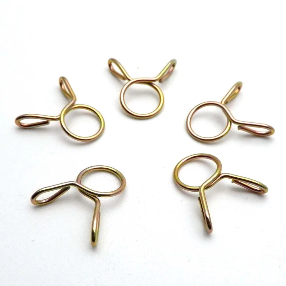 50/40/30/20/10pcs 8mm Oil Hose Clamps Motorcycle Scooter ATV Moped Fuel Line Hose Tubing Spring Clips Clamp