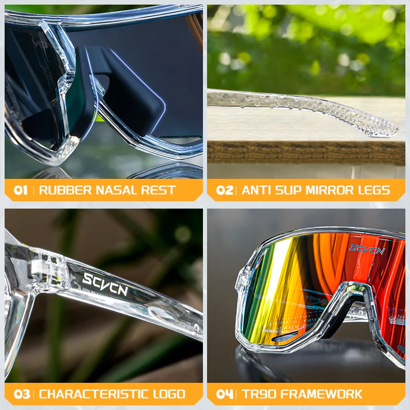 SCVCN Men Cycling Glasses Photochromic Sunglasses Mountain Bike Road Bicycle Eyewear MTB Cycle Goggles Sports UV400 Glasses Hot