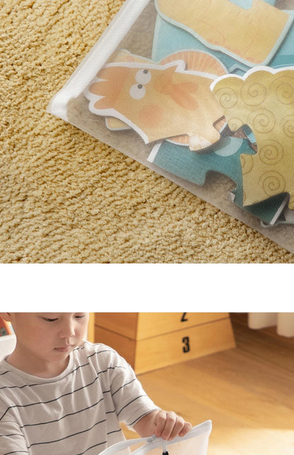 3pcs Toy storage bag 1pc building block puzzle sub-package bag children small particle zipper transparent finishing storage box