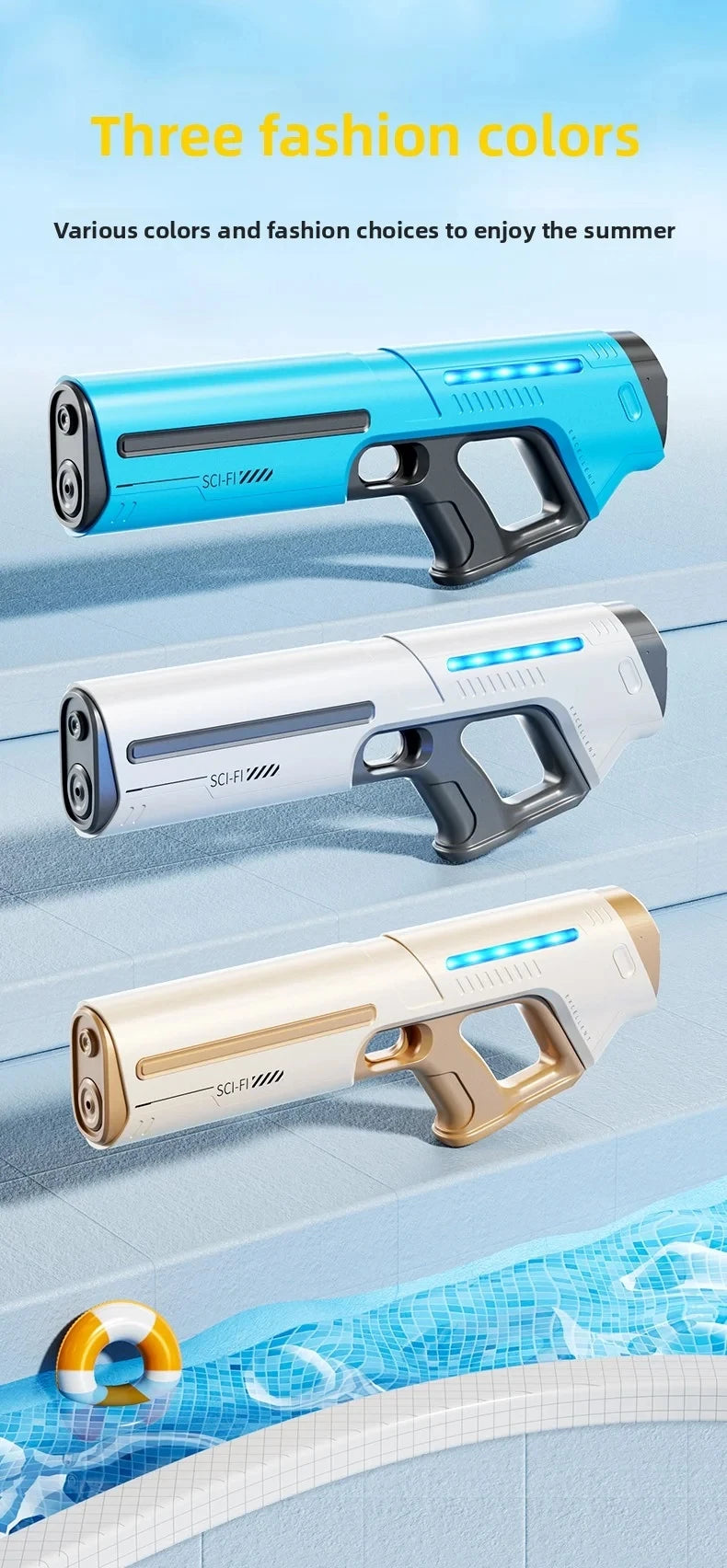 Electric Water Gun Toy for Adults Powerful Automatic Suction Water Blaster Summer Gift Beach Pool Garden Game Outdoor Fun Toy
