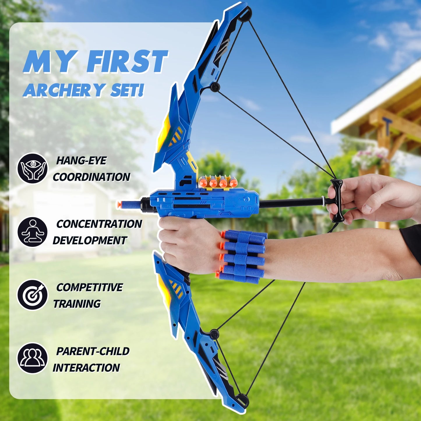 Kids Soft Dart Archery Set with LED Lights Indoor Outdoor Sports Gift for Boys And Girls. Halloween Christmas Thanksgiving