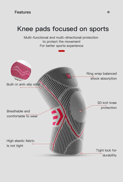 1PCS Fitness Running Cycling Knee Support Braces Elastic Nylon Sport Compression Knee Pad Sleeve for Basketball Volleyball