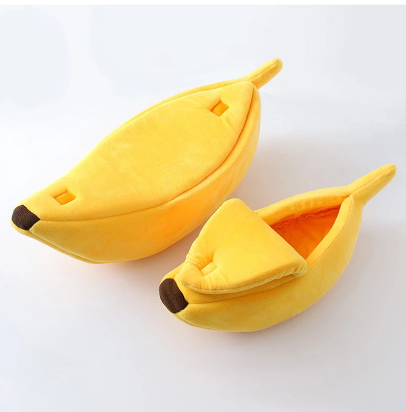 Winter Banana Cat Bed House Funny Cute Cozy Cat Mat Beds Warm Durable Portable Pet Basket Kennel Dog Cushion Cat Supplies winter