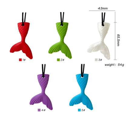 1pcs Silicone Teether Kids Chew Necklace Sensory Chewy Pendant Oral Motor Toys Therapy Tools for Autism ADHD Children's Goods