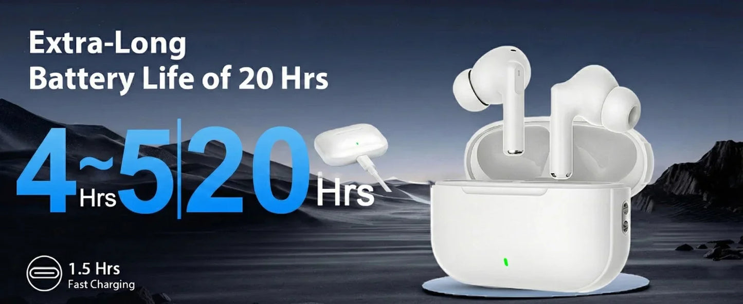 Active Noise Cancelling Wireless Headphones with Immersive Sound Ultra-Low Latency Effortless Wireless Charging for Gym running