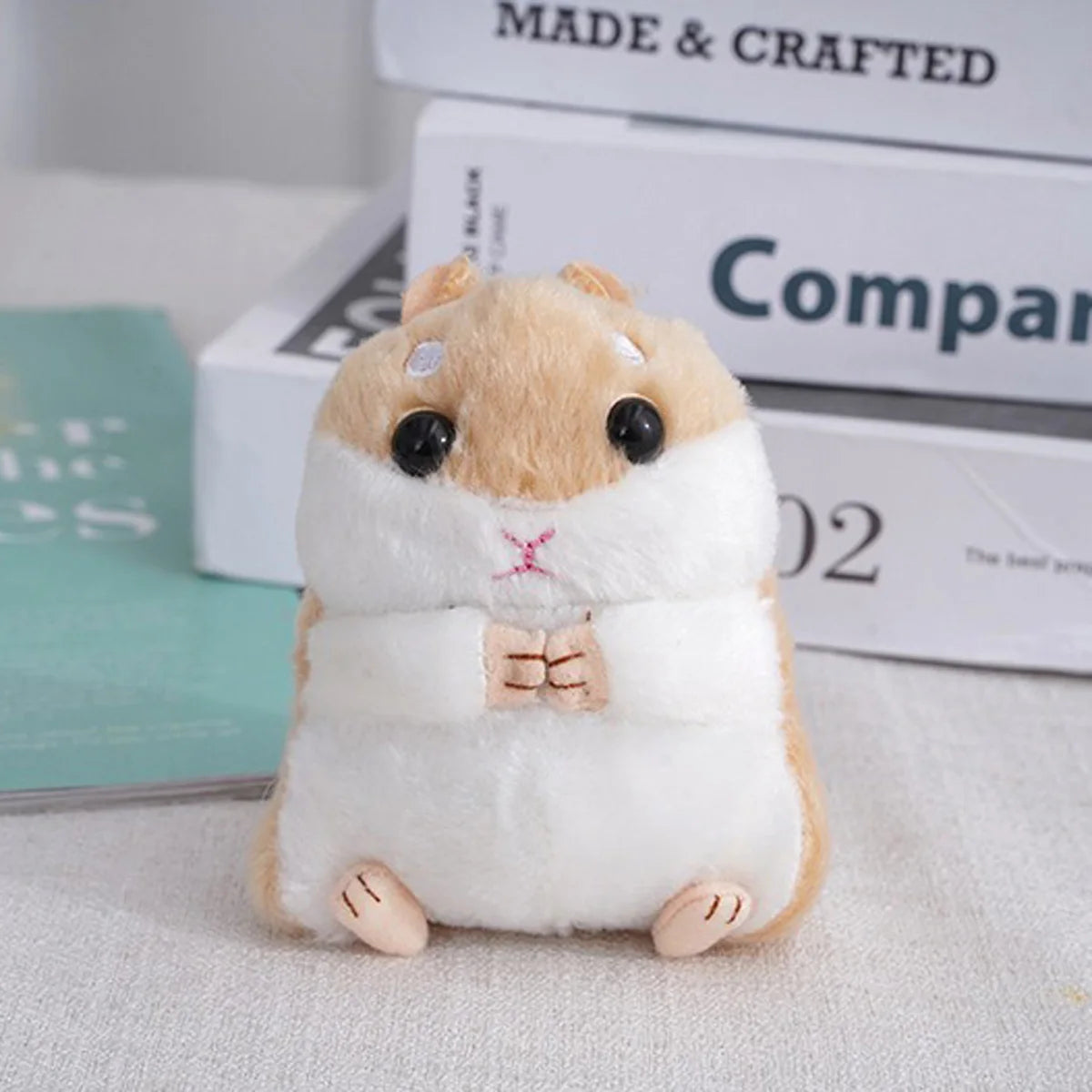 Fluffy Hamster Doll Plush Toys Keychain Pendant Women Girl Faux Fur Pompom Key Ring Trinkets Handbag Backpack School Bag Pendant