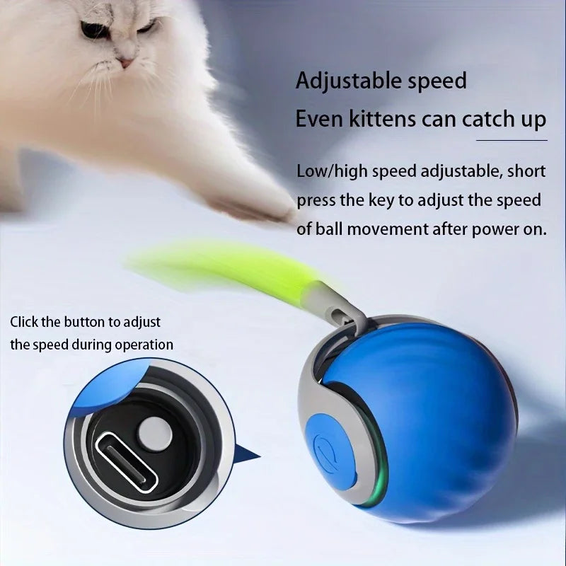Smart Cat Toys Interactive Ball Plush Electric Catnip Training Toy Kitten Touch Sounding Pet Product Squeak Toy Ball Cat Supplie