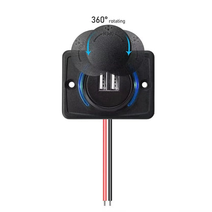 Dual USB Charger 12-24V 3.1A Car Charger Power Socket Adapter Phone Charging for Motorbike Car Boat ATV UTV Camper Caravans