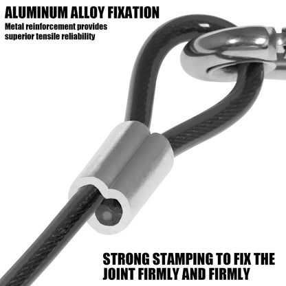 SAMOLLA Heavy-Duty Elastic Fishing Lanyard: Universal Stainless Steel Safety Rope, 1.5-3M Telescopic Secure Gear Tether