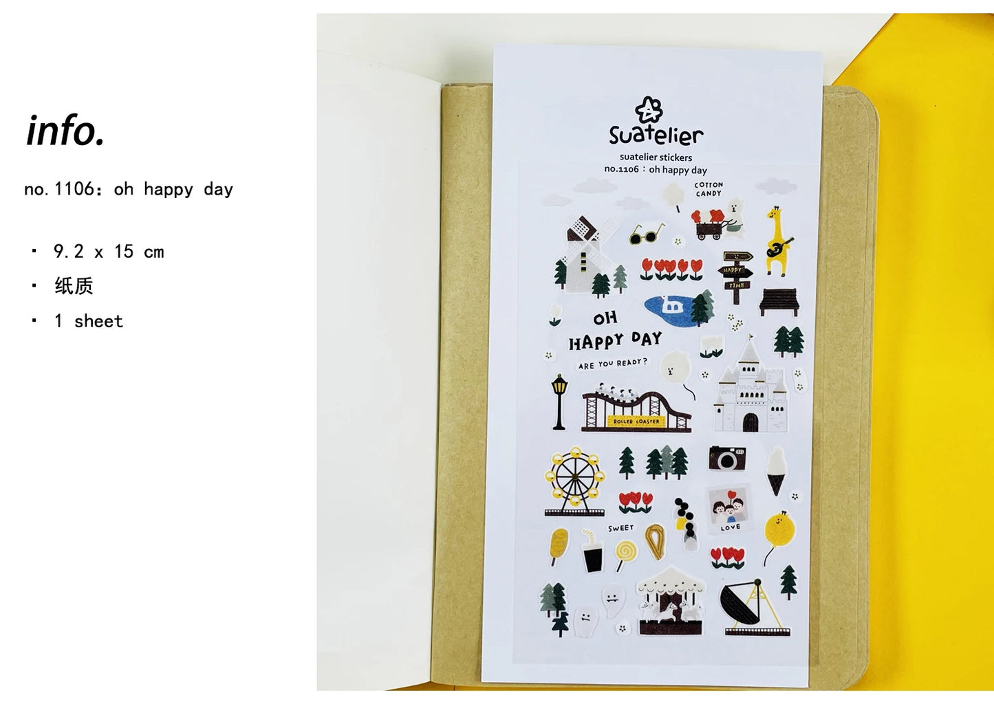 Korean Import Suatelier Travel Home Life Study Friend Stickers Scrapbooking Diy Journaling Diary Stationery Sticker School Gift
