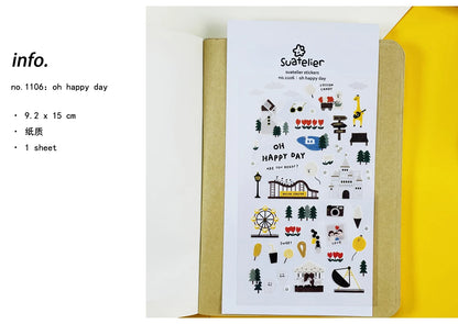 Korean Import Suatelier Travel Home Life Study Friend Stickers Scrapbooking Diy Journaling Diary Stationery Sticker School Gift