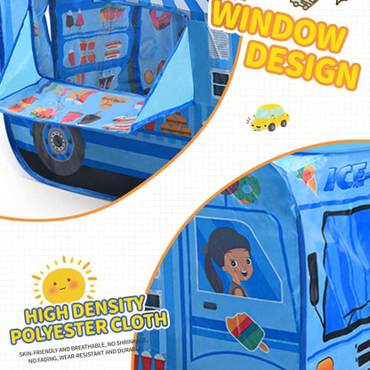 Foldable Kids Indoor Outdoor Tent Game House Car Shaped House Hiding House with Opening Shooting Game for Kids Boys Girls Girft