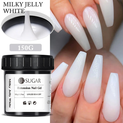 UR SUGAR 150g Transparent Nail Extension Gel Jelly White Light Pink Acrylic French Nail Art UV LED Gel Semi Permanent Manicure