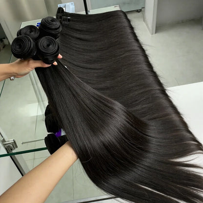 30 32 Inch Bone Straight Bundles Human Hair 100% Unprocessed Raw Remy Hair 3 4 Bundles Brazilian Extension Double Weft For Women