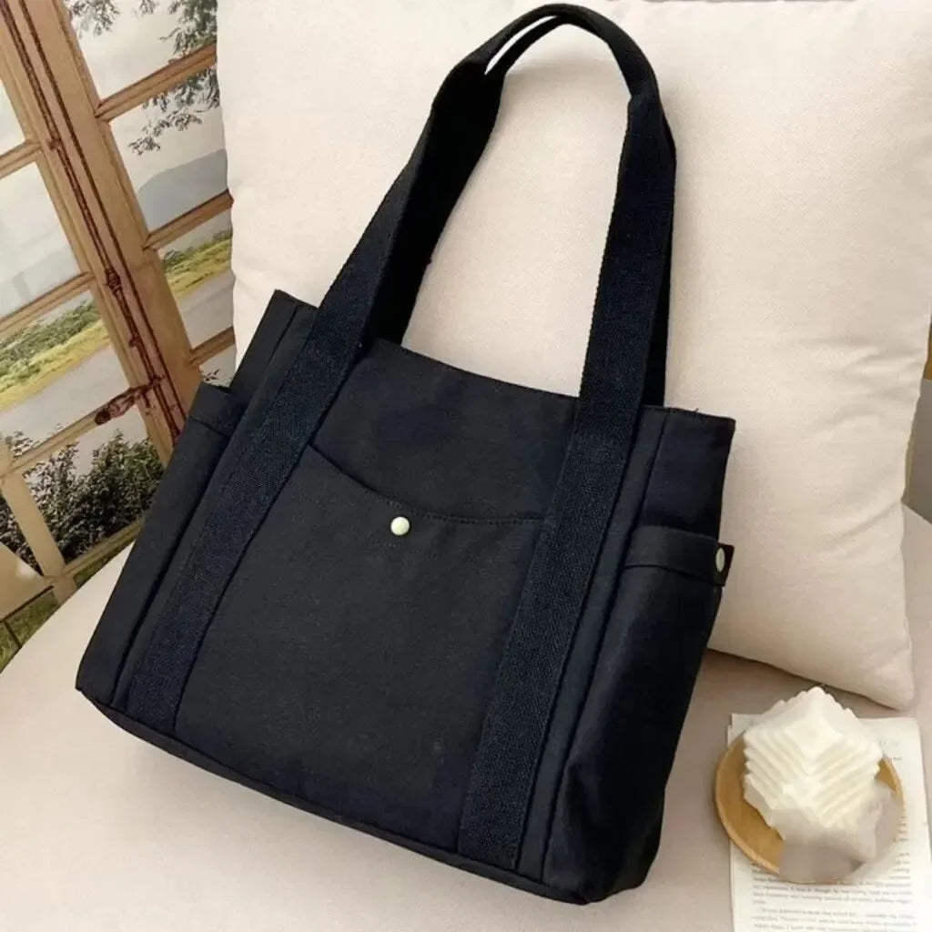 Large Capacity Tote Canvas Bag for Work Outgoing High Appearance Commuting Versatile Art Student Clothing Book Shoulder Bag Bag