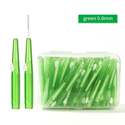 30Pcs/Box Toothpick Dental Interdental Brush 0.6-1.5Mm Cleaning Between Teeth Oral Care Orthodontic I Shape Tooth Floss