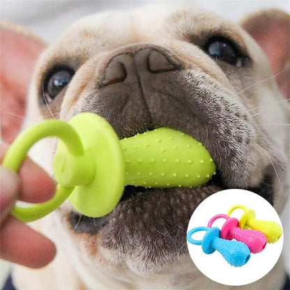 Pet Rubber Pacifier Dog Toy Interactive Rubber Soother Pet Dog Cat Puppy Elasticity Teeth Dog Chew Toys Tooth Cleaning Toy