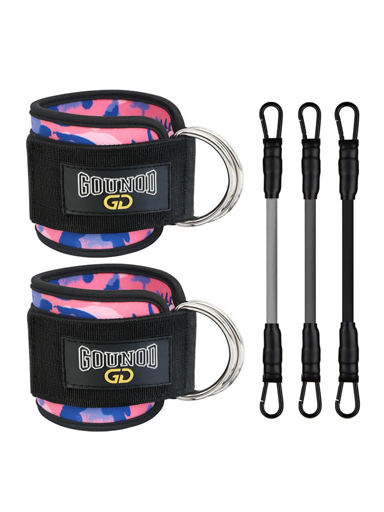 2pc/3pc GOUNOD Fitness Ankle Straps Adjustable D-Ring Support Cuffs Gym Leg Strength Workouts Pulley With Buckle Sports Guard