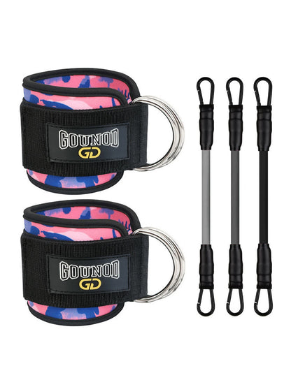 2pc/3pc GOUNOD Fitness Ankle Straps Adjustable D-Ring Support Cuffs Gym Leg Strength Workouts Pulley With Buckle Sports Guard
