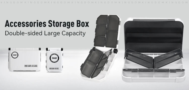 Kingdom Fishing Tackle Box 2 Sizes  Multifunction Tackle Trays Organizer with Removable Dividers Fishing Lure Storage Box